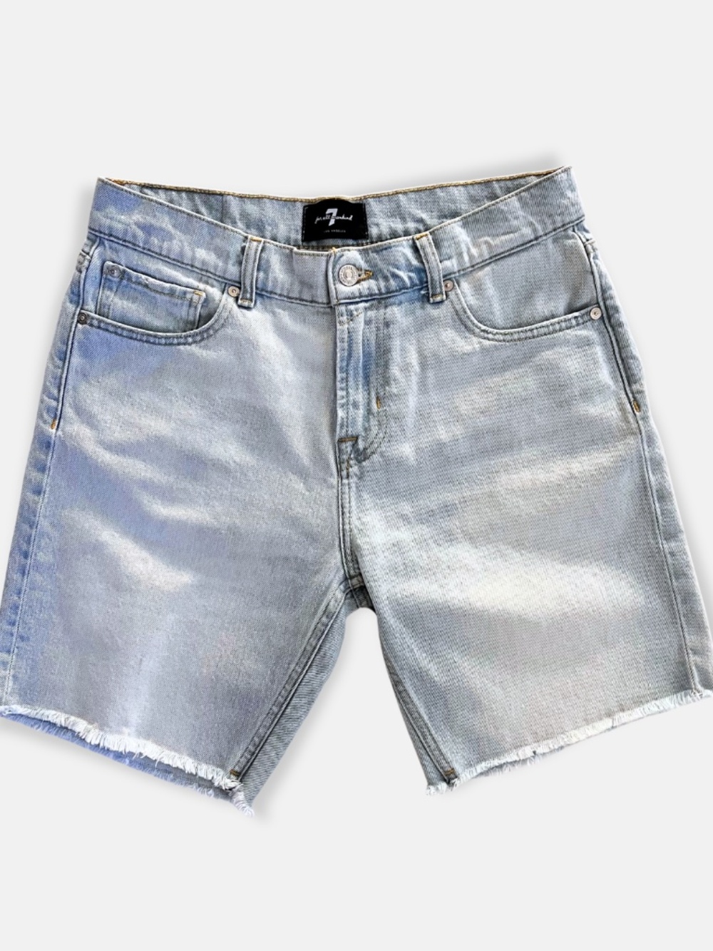7 For All Mankind The Straight Jorts Denim Shorts Light Blue Mens 31 Y2K Grunge